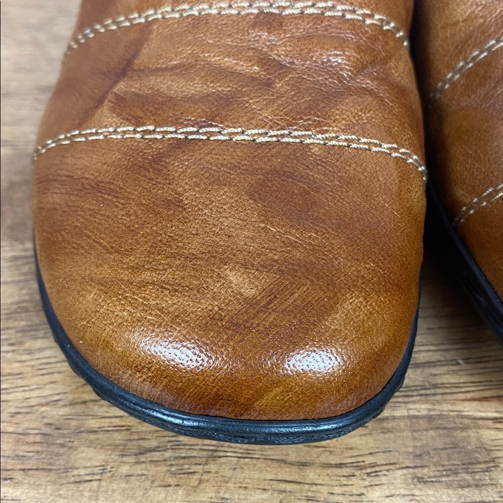 Rieker Distressed Tan Brown Leather Slip-On Classic Loafers Sz EU 38 - Picture 9 of 16